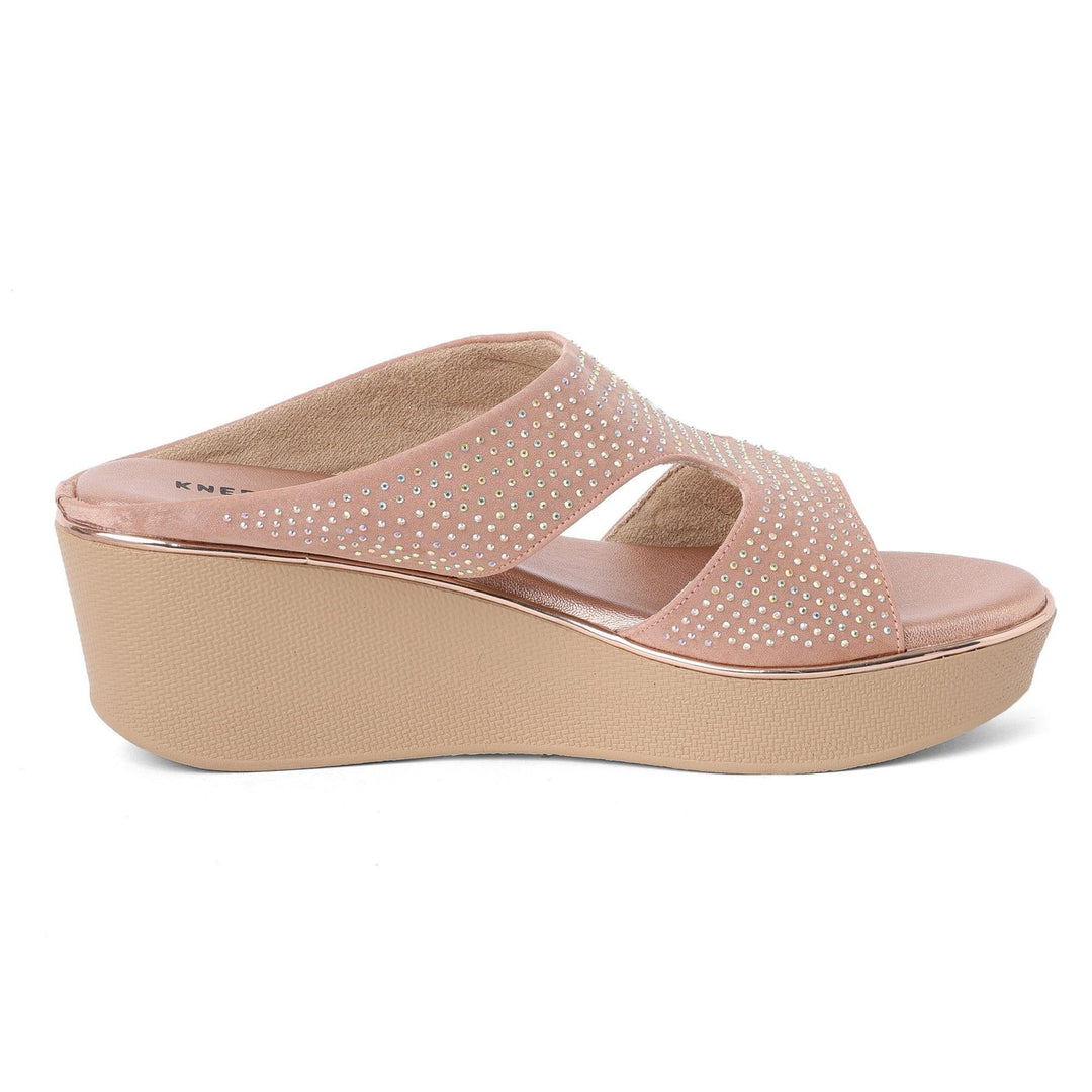 Peach Gemglow Wedge Party Sandals