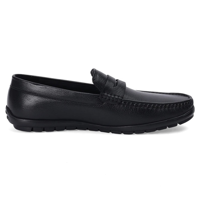 Classic Black Leather Moccasins