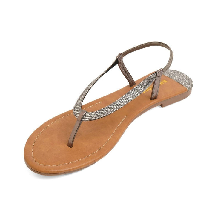 Shine Pop Silver Thong Sandals