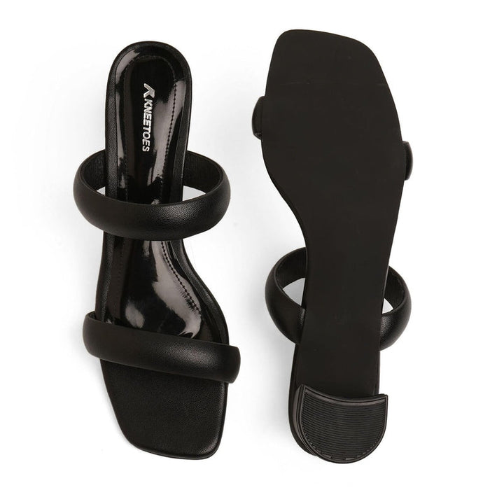 Cushioned Black Block Heels