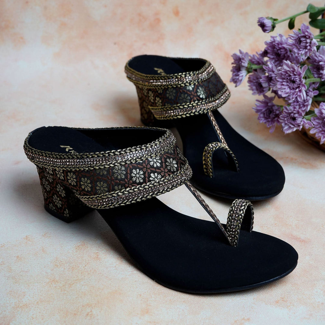 Shravya - Black Block Heels