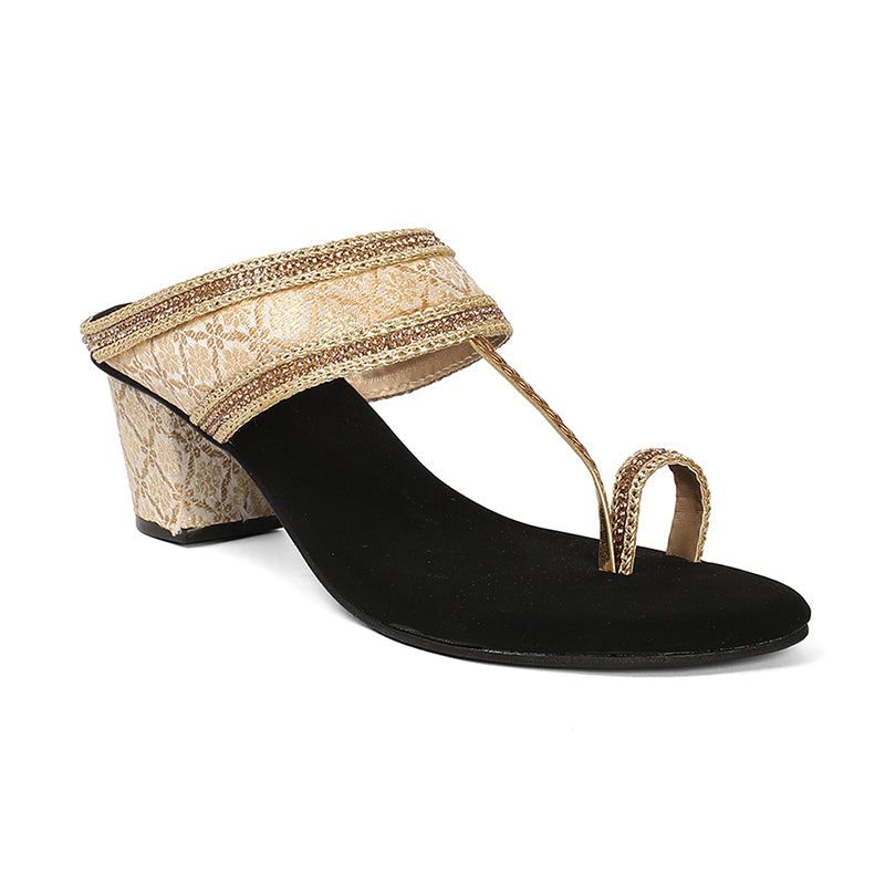 Shravya - Gold Block Heels