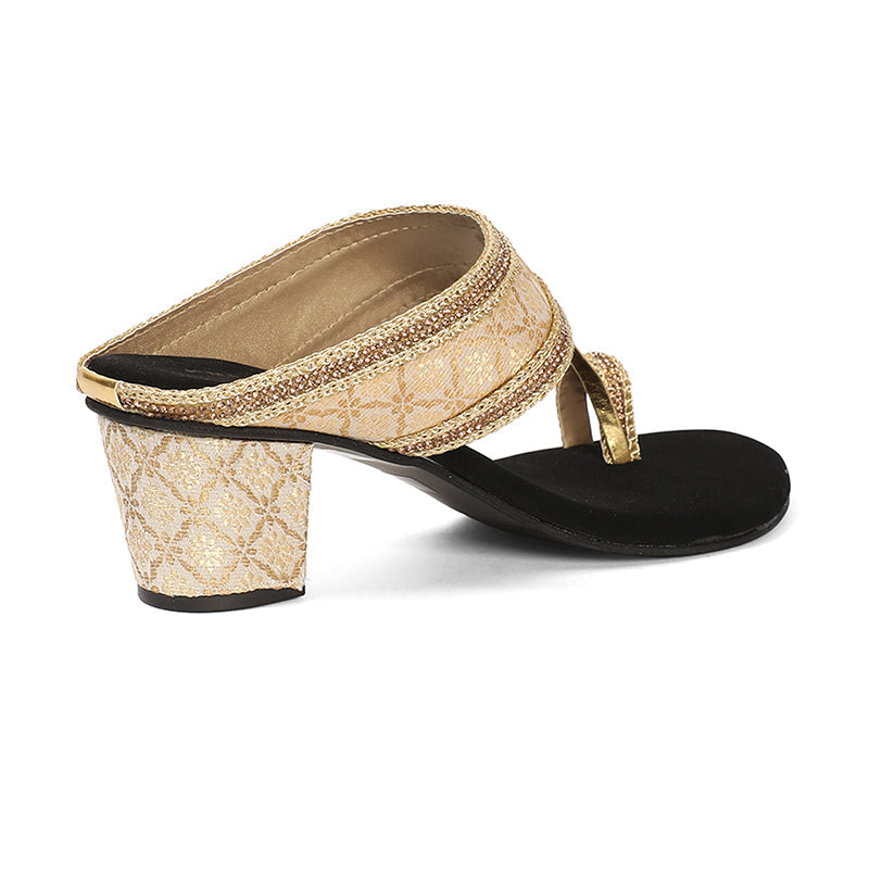 Shravya - Gold Block Heels