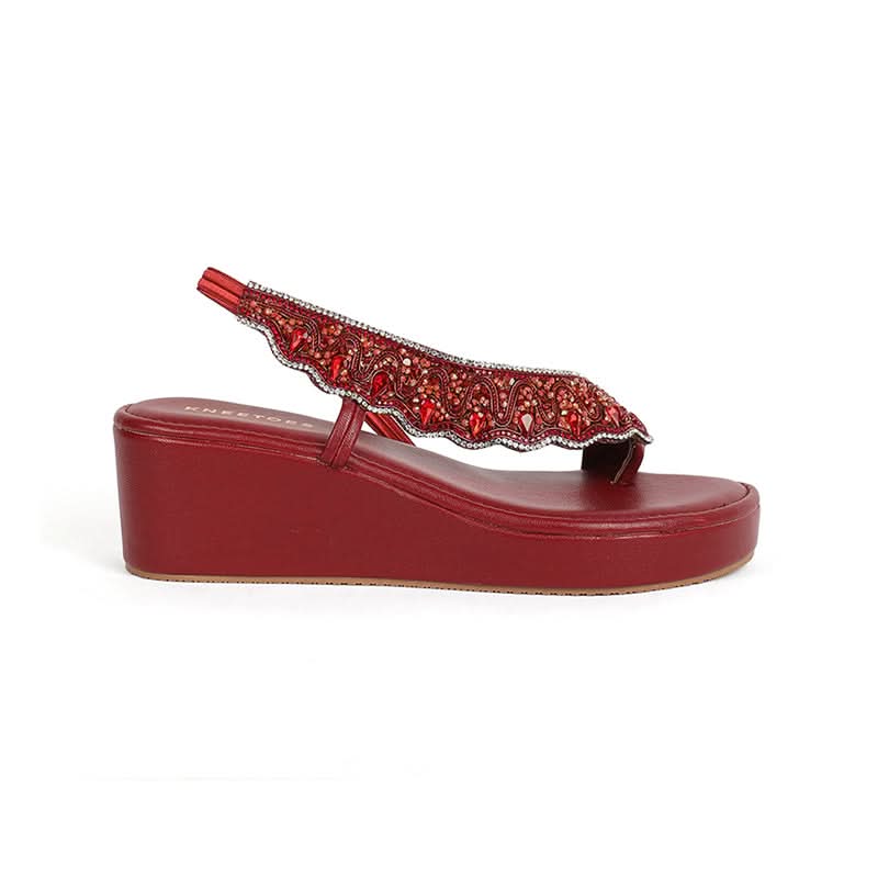 Saanvika - Maroon Wedges