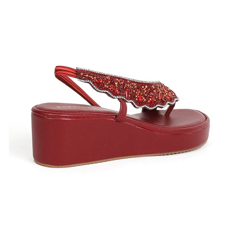 Saanvika - Maroon Wedges