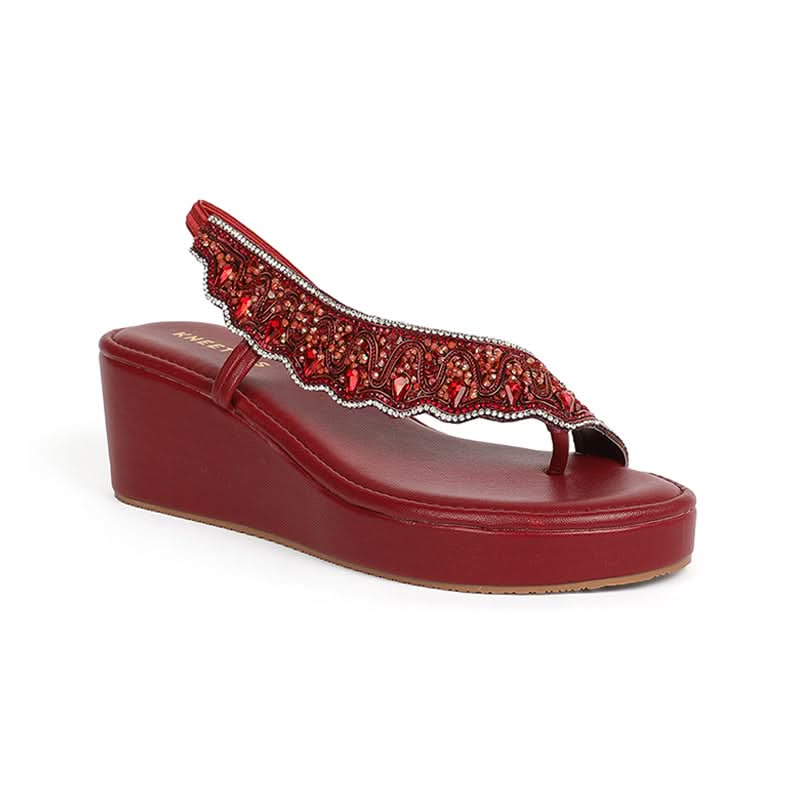 Saanvika - Maroon Wedges