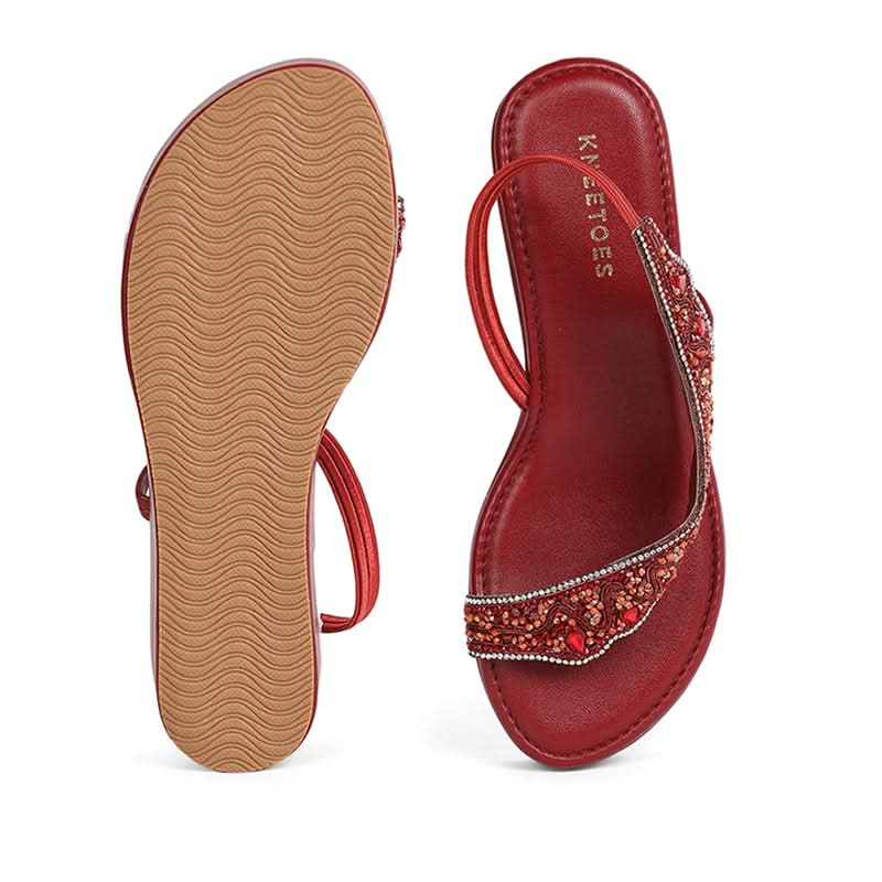 Saanvika - Maroon Wedges