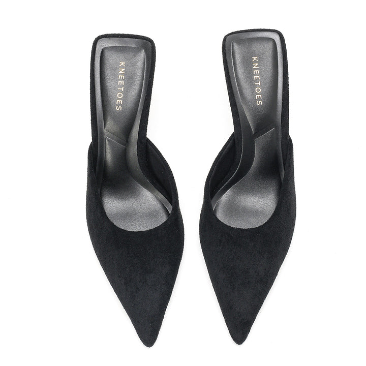 Luna - Black Velvet Mules