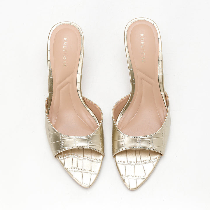 Orlina - Gold Kitten Heels