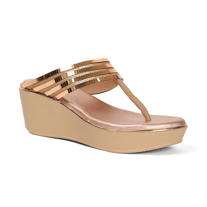 Shynara - Gold Thong Wedges