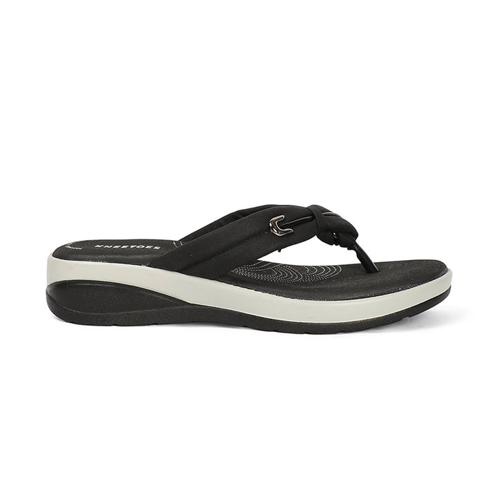 Elara - Black Thong Wedges