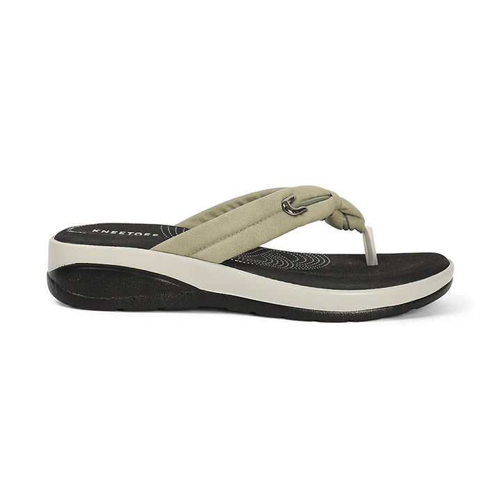 Elara - Olive Thong Wedges