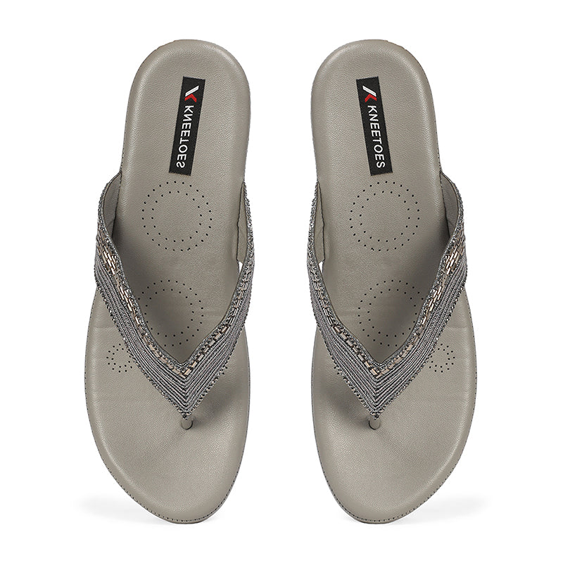 Bexley- Grey Thong Wedges