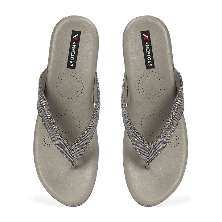 Bexley- Grey Thong Wedges