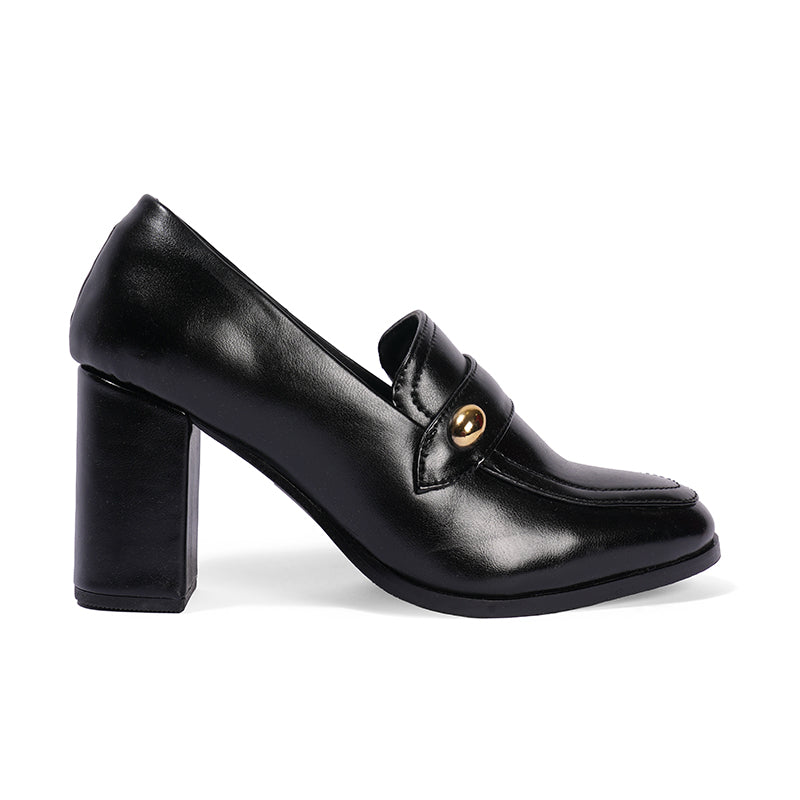 Vivienne – Black Penny Loafer Pump