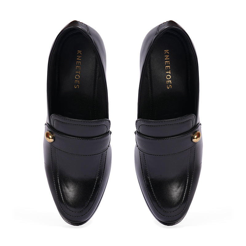 Vivienne – Black Penny Loafer Pump