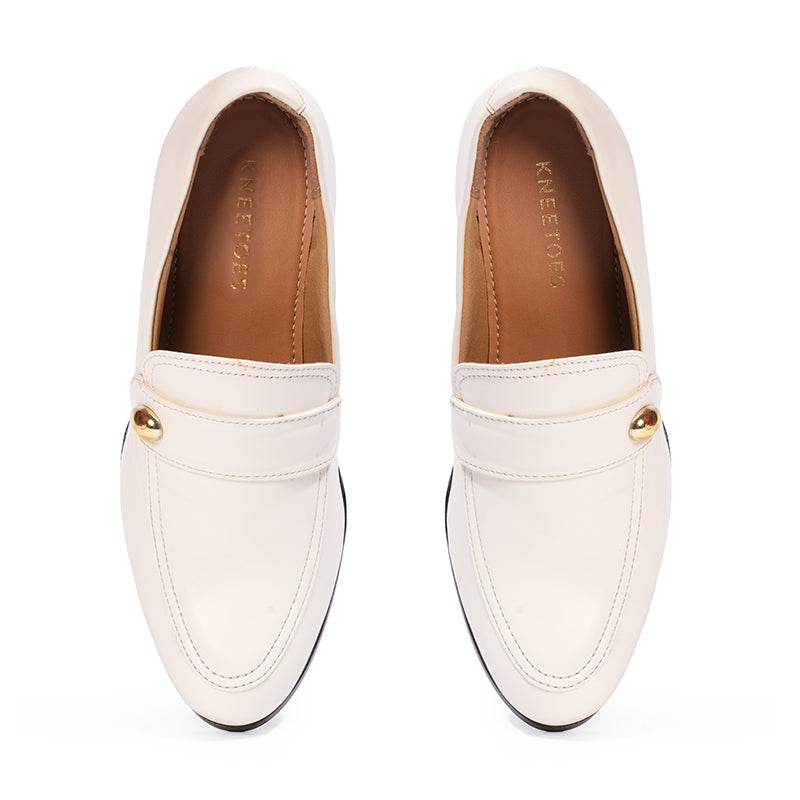 Vivienne – White  Penny Loafer Pump