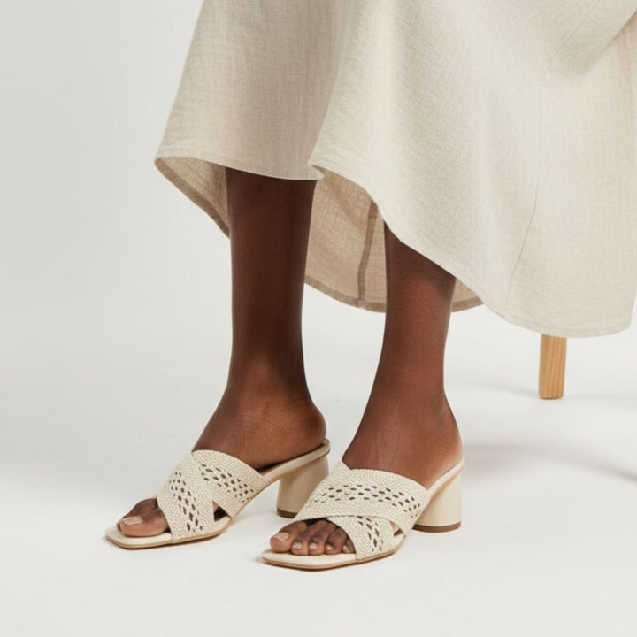 Willow - Beige Block Heels