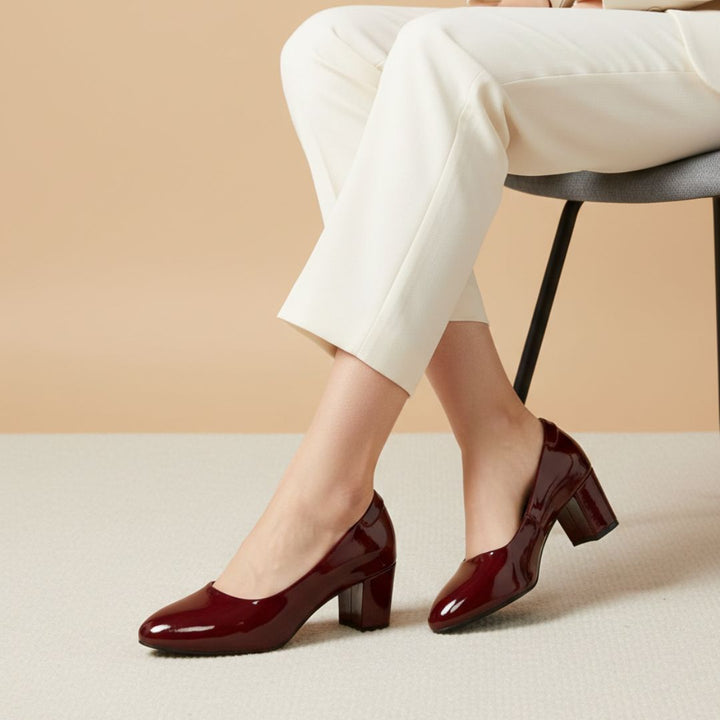 Adeline - Maroon Pumps