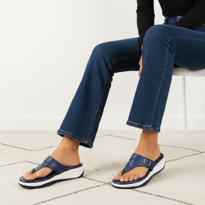 Briony - Blue Slip-Ons