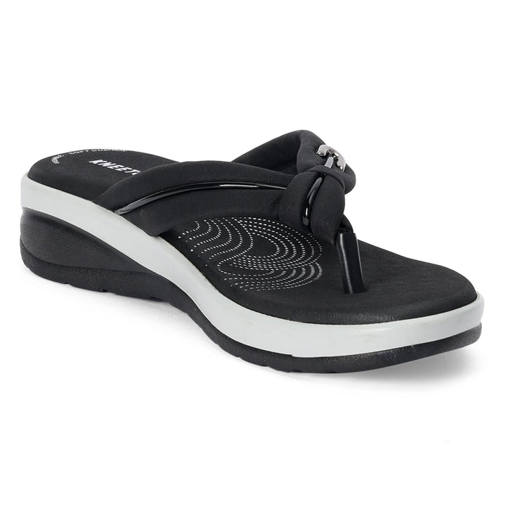 Noir Comfort Knot Thong Wedges