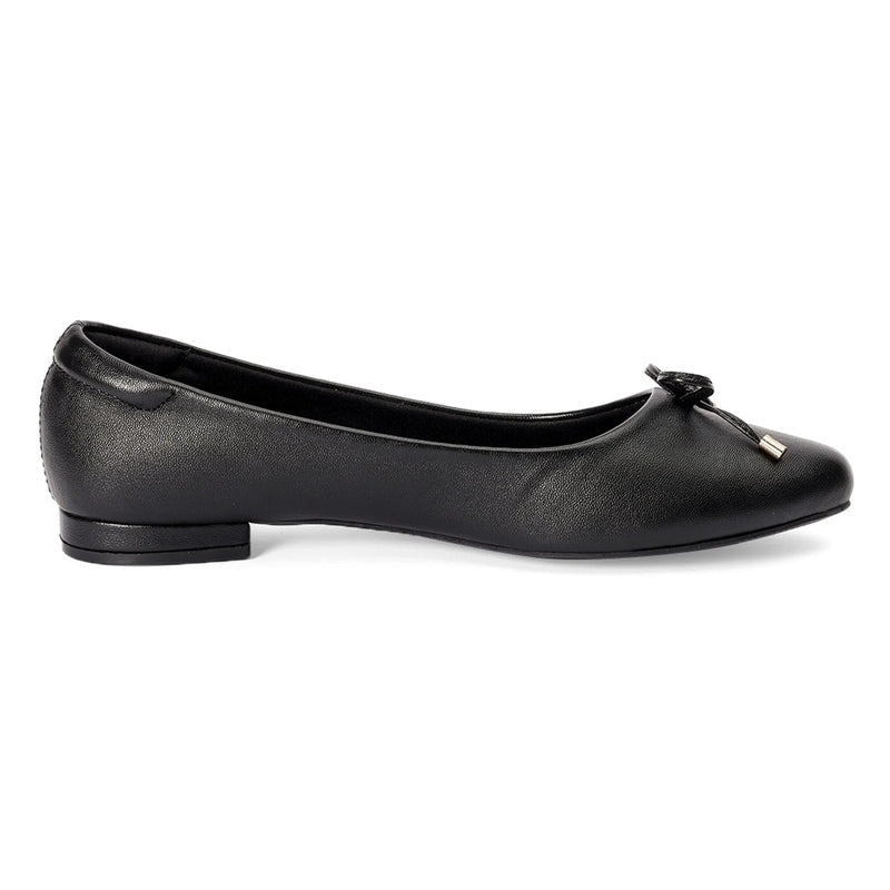 Classic Black Bow Detail Ballerina Flats