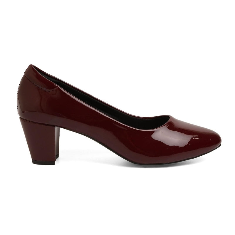 Sheeny Maroon Workwear Pumps