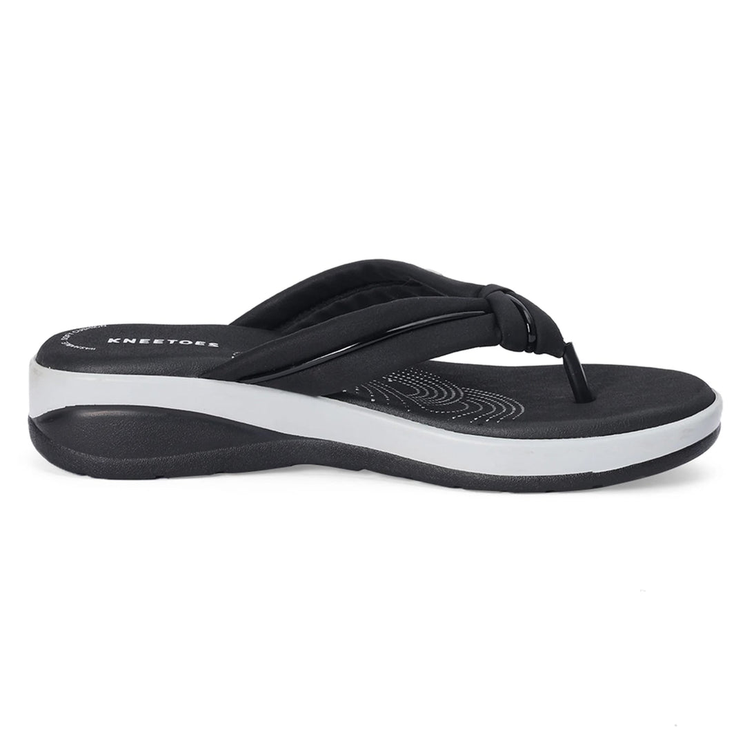 Noir Comfort Knot Thong Wedges