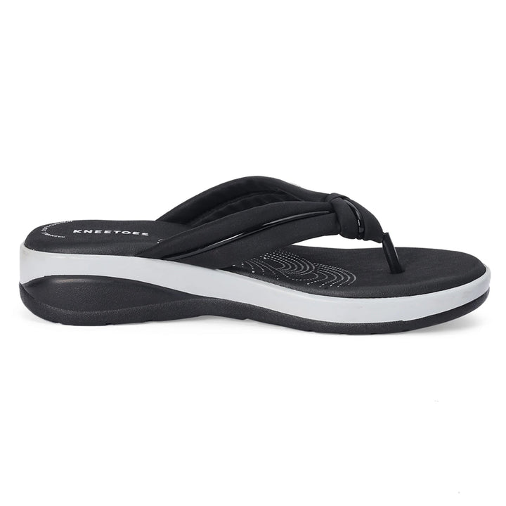 Noir Comfort Knot Thong Wedges