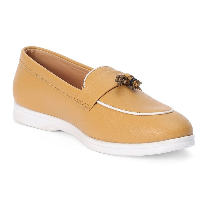 Tan Round-Toe Loafers