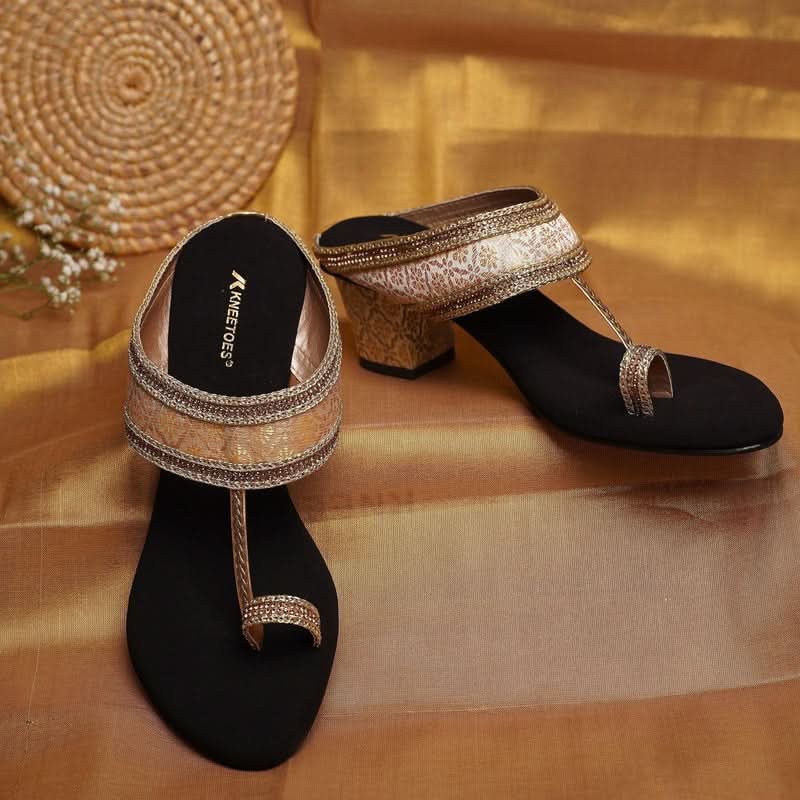 Shravya - Gold Block Heels