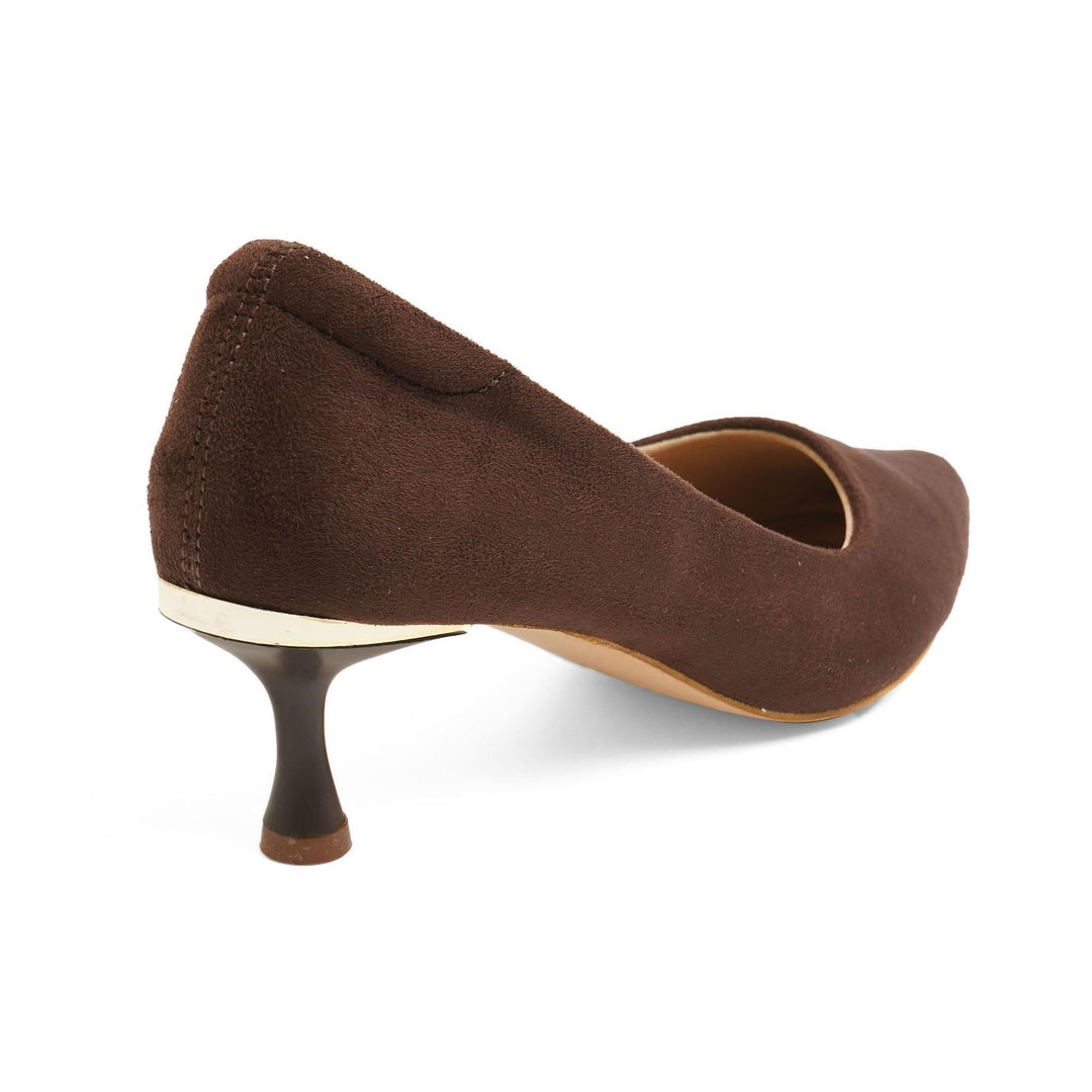 Matte Muse Dark-Brown Louis Heel Pumps