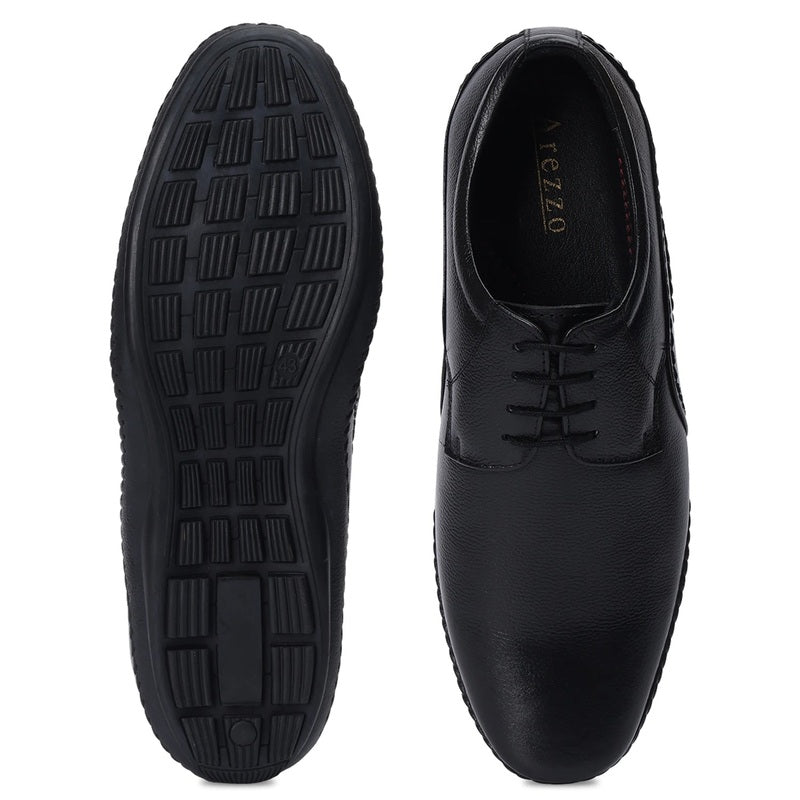Luxe Black Comfort Oxford Shoes