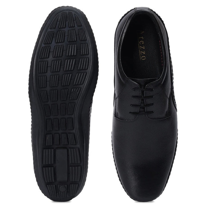 Luxe Black Comfort Oxford Shoes