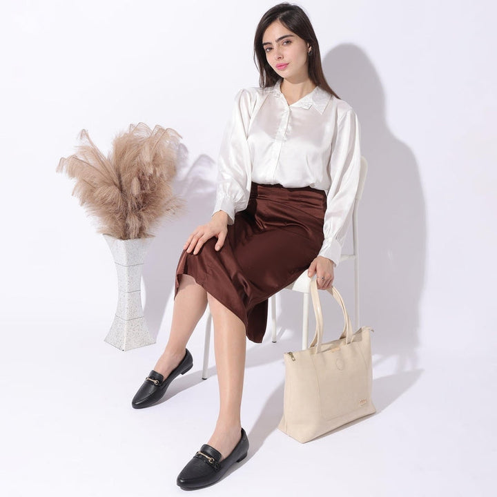 Chained Black Block Heel Loafers