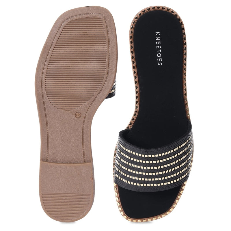 Black & Gold Mosaic Pattern Flats