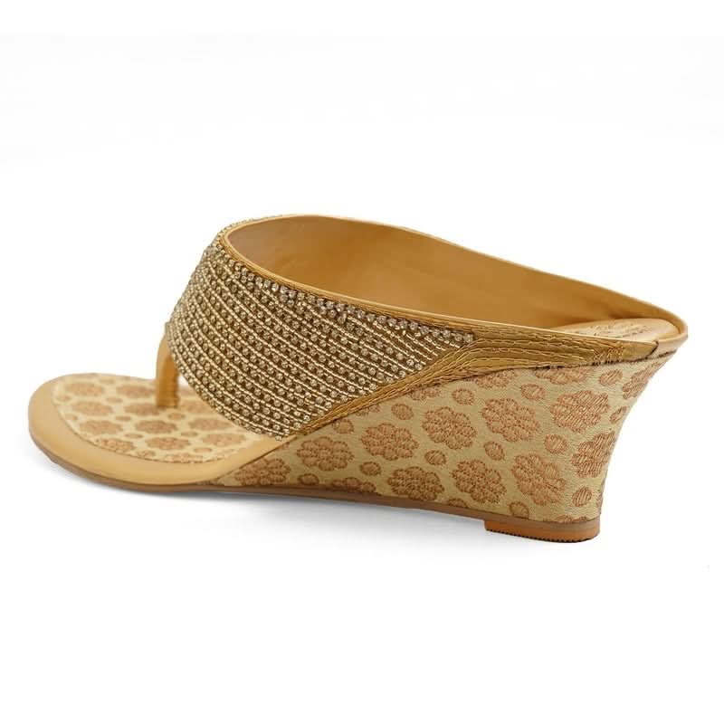 Prisha - Gold Wedges