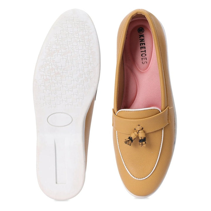 Tan Round-Toe Loafers