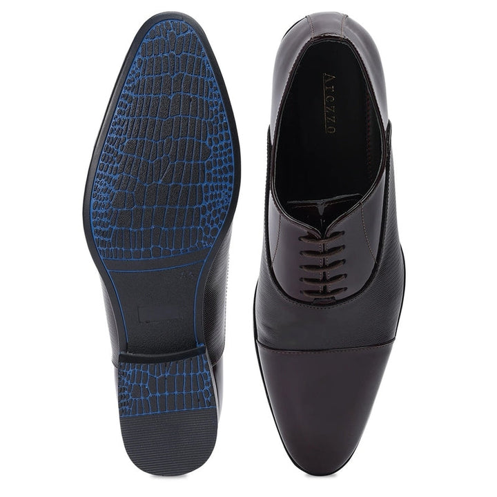 Luxe Burgundy Italian Leather Cap-Toe Shoes