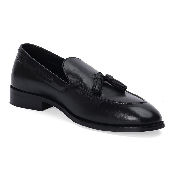 Elite Black Formal Tassel Leather Loafers