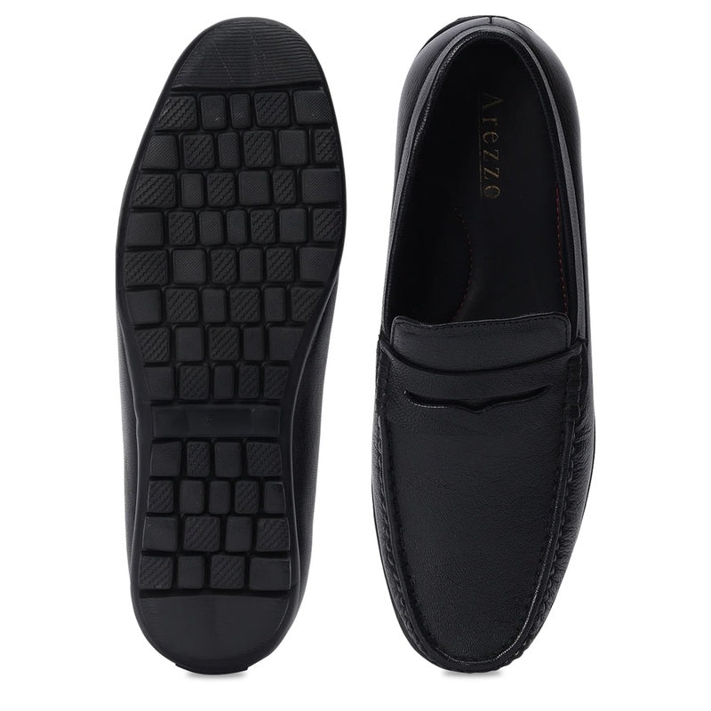 Classic Black Leather Moccasins