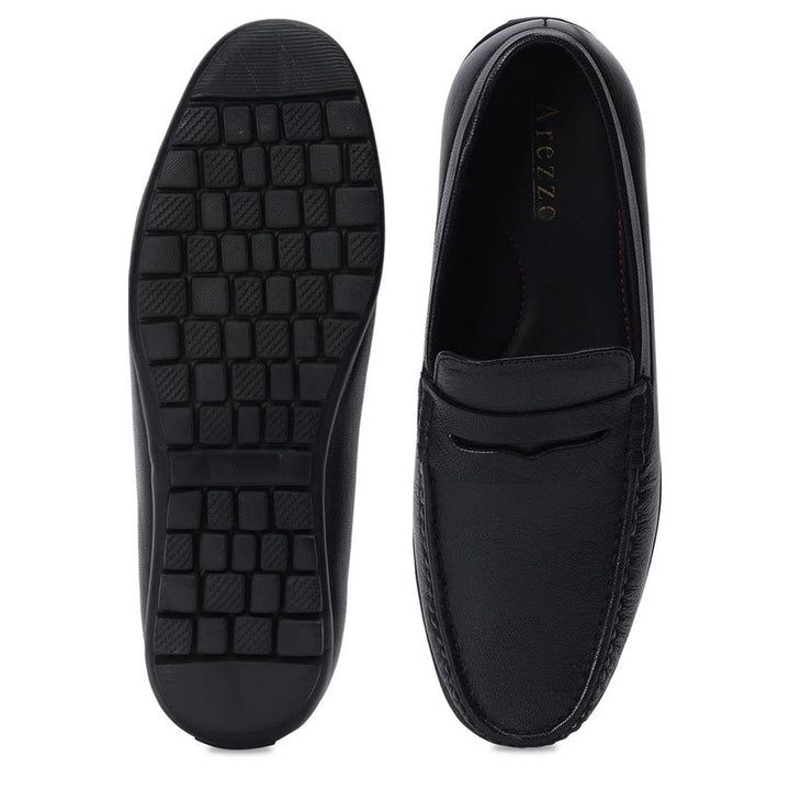 Classic Black Leather Moccasins