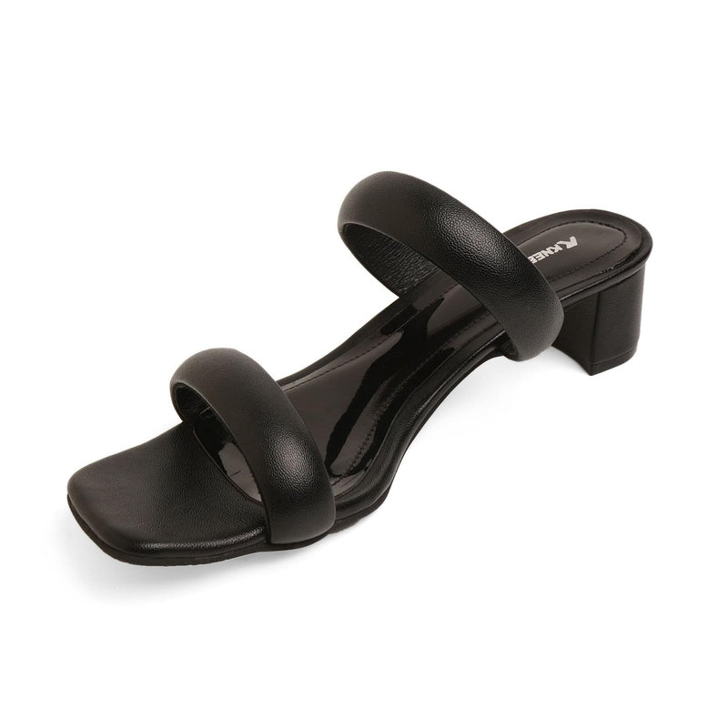 Cushioned Black Block Heels