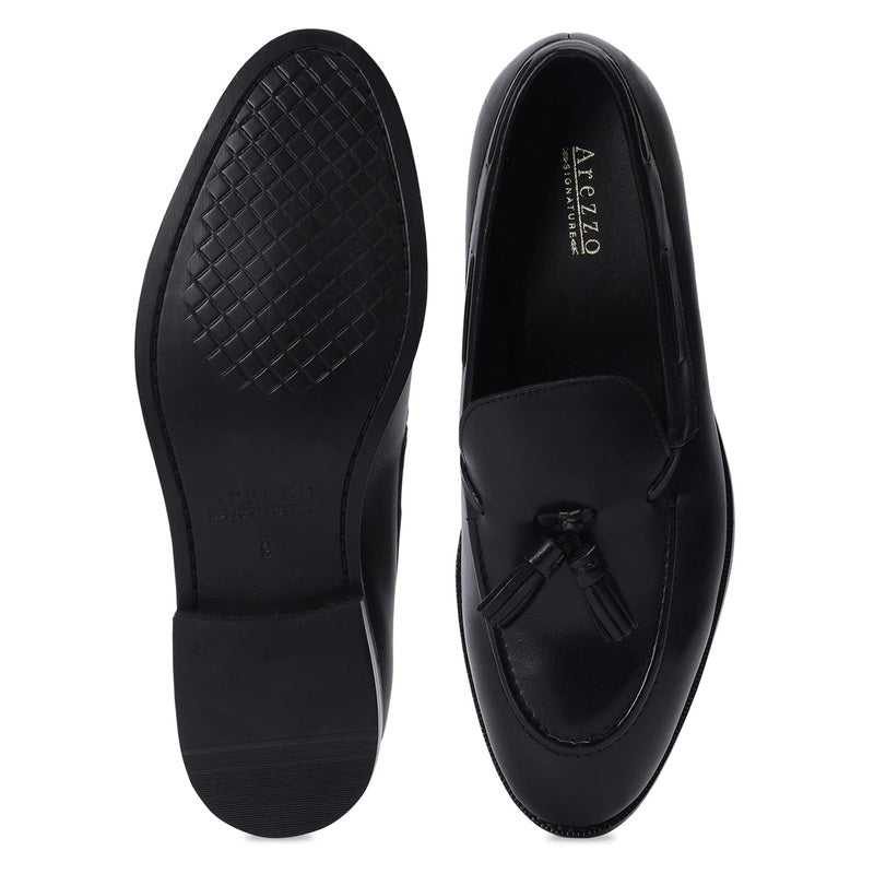 Elite Black Formal Tassel Leather Loafers