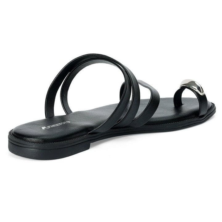 Black Elegance Metal-Accent Flats