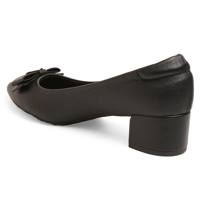 Bow Belle Black Workwear Pumps