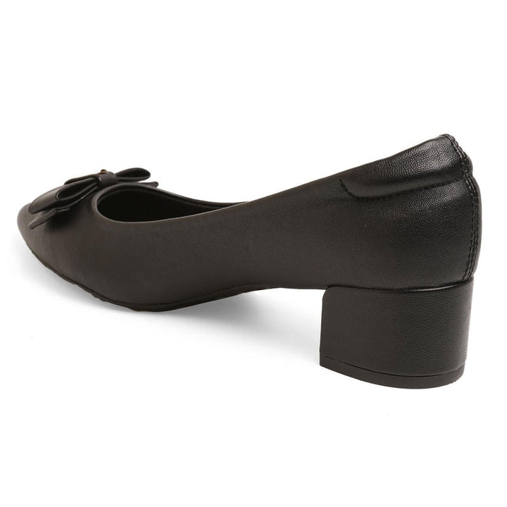 Bow Belle Black Workwear Pumps