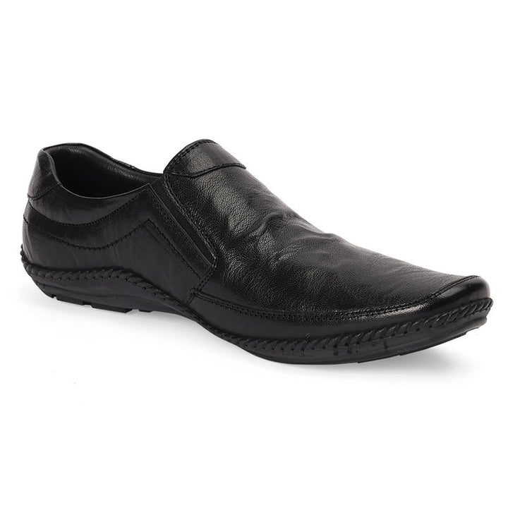 Elite Black Flexible Sole Slip-Ons