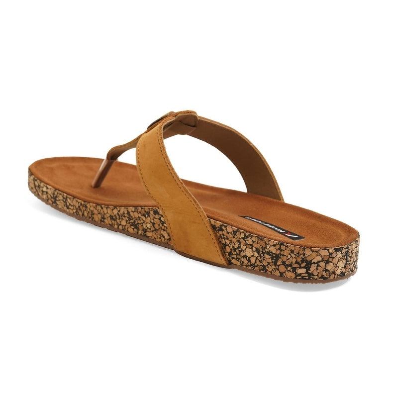 Classic Charm Leather Tan Casual Thongs