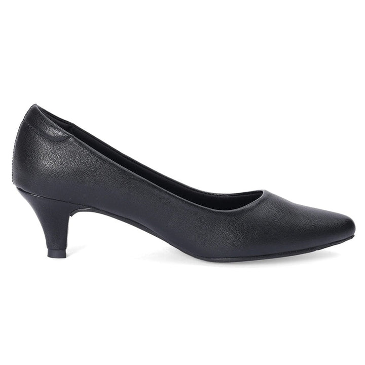 Black Kitten Heel Versatile Pointed-Toe Pumps